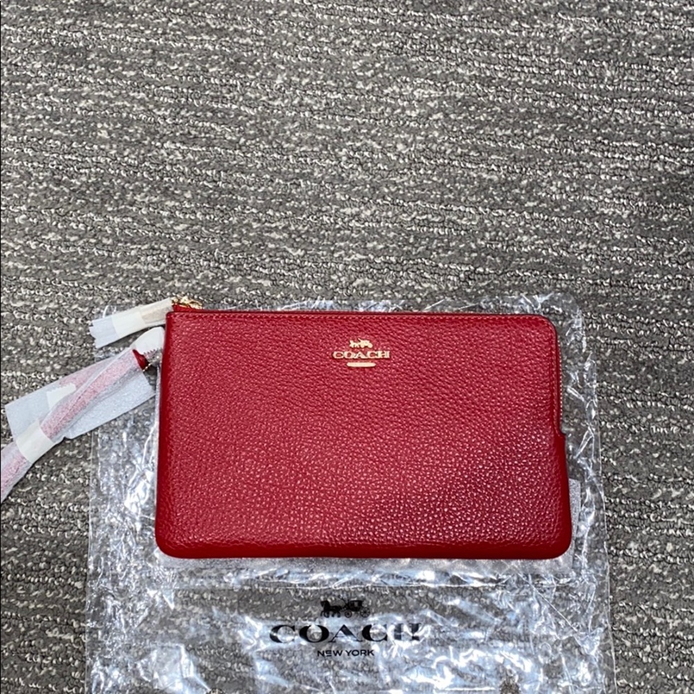 Coach Red Double Zipper Wallet NWT